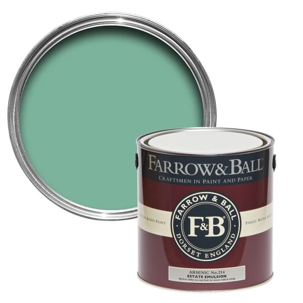 Vopsea ecologică verde satinată 40% luciu pentru interior Farrow & Ball Modern Eggshell Arsenic No. 214 750 ml