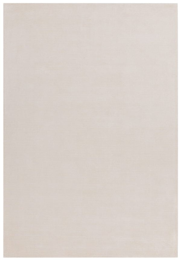 Covor pufos alb din vâscoză lucrat manual modern model abstract dungi Bellagio White 9 mm 200x300 cm BELL200300WHIT
