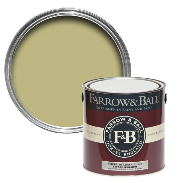 Vopsea ecologică verde satinată 40% luciu pentru interior Farrow & Ball Modern Eggshell Churlish Green No. 251 750 ml