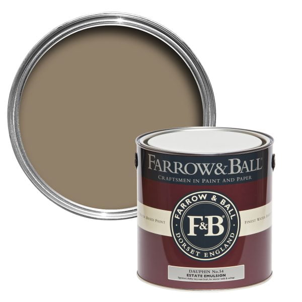 Vopsea ecologică maro satinată 40% luciu pentru interior Farrow & Ball Modern Eggshell Dauphin No. 54 750 ml