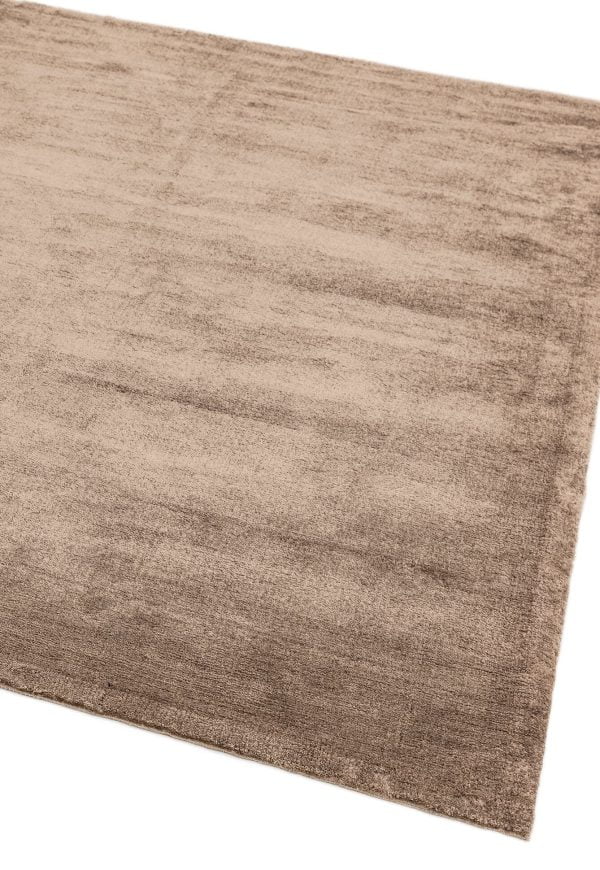 Covor taupe din viscoză bumbac lucrat manual modern model uni Dolce Taupe 12 mm 200x300 cm DOLC200300TAUP