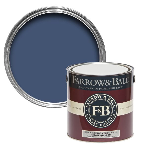 Vopsea ecologică albastră satinată 40% luciu pentru interior Farrow & Ball Modern Eggshell Drawing Room Blue No. 253 750 ml