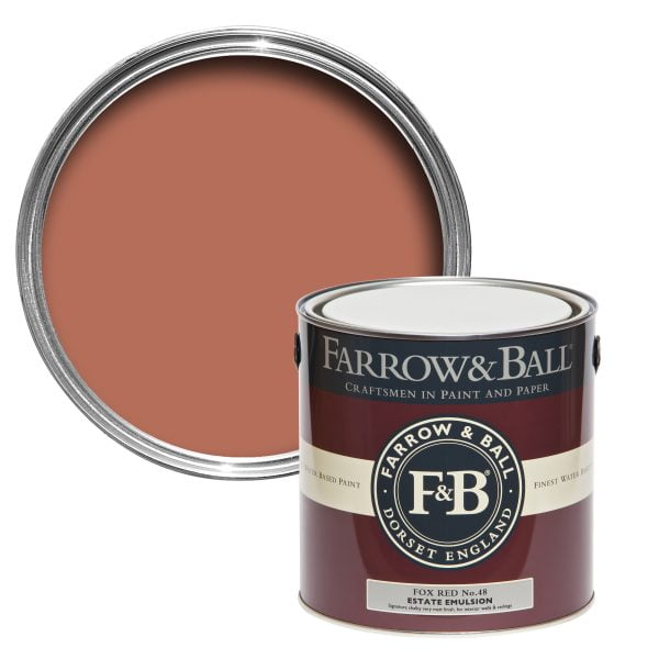 Vopsea ecologică rosie satinată 40% luciu pentru interior Farrow & Ball Modern Eggshell Fox Red No. 48 750 ml