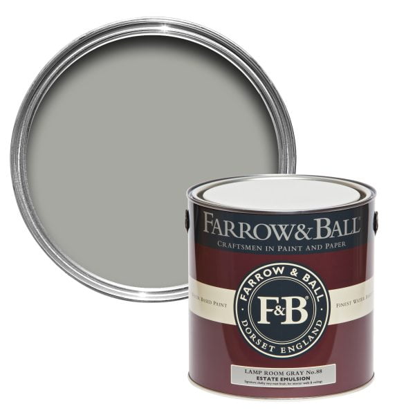 Vopsea ecologică gri satinată 40% luciu pentru interior Farrow & Ball Modern Eggshell Lamp Room Gray No. 88 750 ml