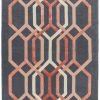 Covor pufos gri din lână lucrat manual modern model geometric Matrix Hexagon Charcoal 11 mm 200x300 cm MATR2003000066