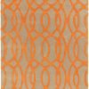 Covor pufos orange din lână lucrat manual modern model geometric Matrix Wire Orange 11 mm 200x300 cm MATR2003000037