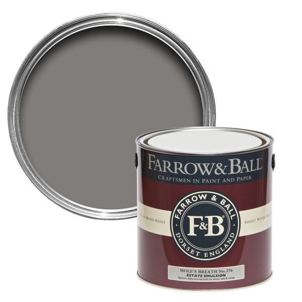 Vopsea ecologică gri satinată 40% luciu pentru interior Farrow & Ball Modern Eggshell Mole's Breath No. 276 750 ml