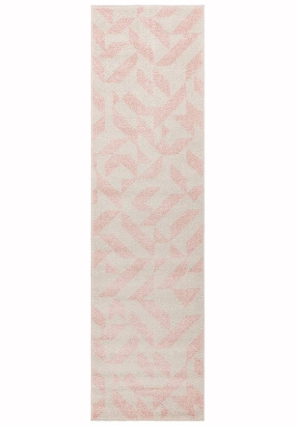 Covor roz modern model geometric Muse Pink Shapes 9 mm 66x240 cm MUSE0662400004