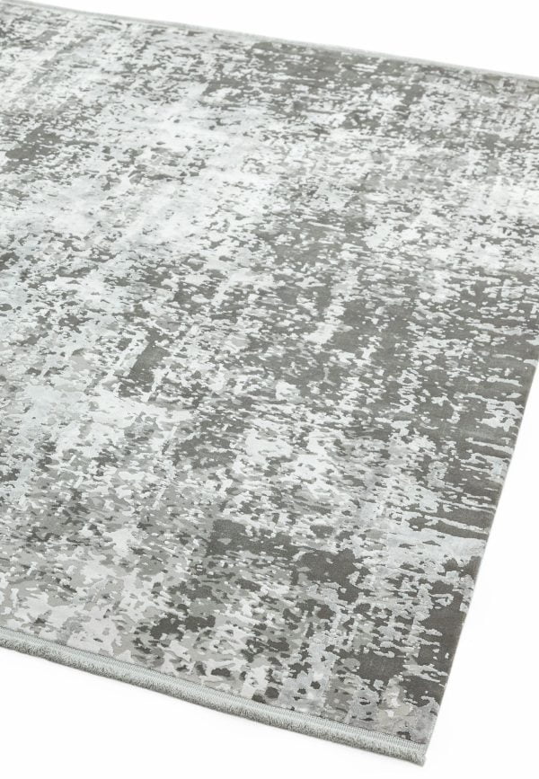 Covor pufos argintiu gri modern model abstract Olympia Silver Grey Abstract 6 mm 120x170 cm OLYM1201700007