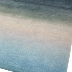 Covor pufos albastru din lână nylon lucrat manual modern model abstract Ombre Blue 9 mm 120x170 cm OMBR120170OM03