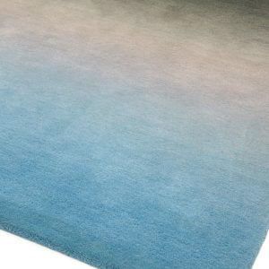 Covor pufos albastru din lână nylon lucrat manual modern model abstract Ombre Blue 9 mm 200x290 cm OMBR200290OM03