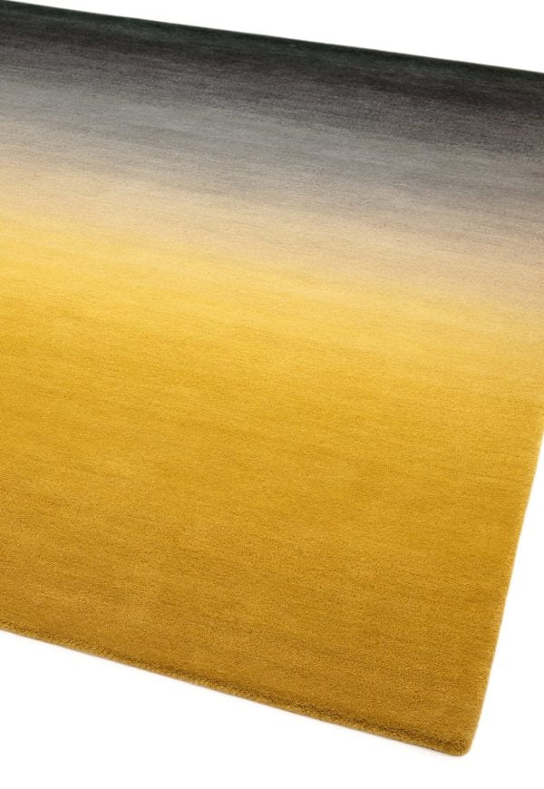 Covor pufos mustar din lână nylon lucrat manual modern model abstract Ombre Mustard 9 mm 200x290 cm OMBR200290OM01