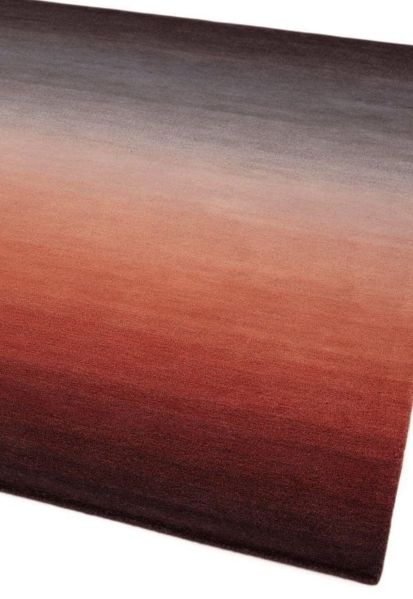 Covor pufos din lână nylon lucrat manual modern model abstract Ombre Rust 9 mm 160x230 cm OMBR160230OM02