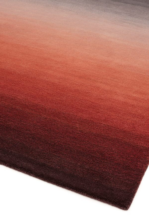 Covor pufos din lână nylon lucrat manual modern model abstract Ombre Rust 9 mm 120x170 cm OMBR120170OM02