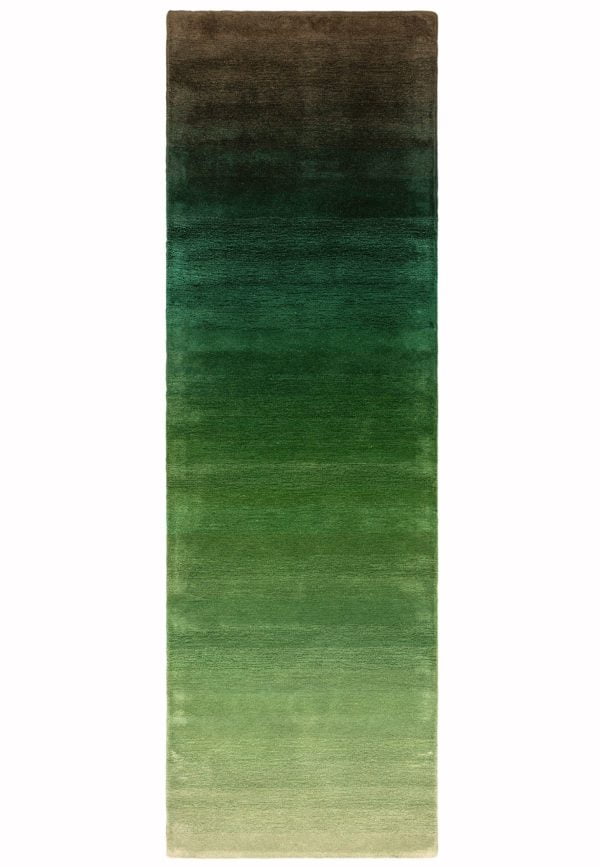 Covor pufos verde din lână nylon lucrat manual modern model abstract Ombre Green 9 mm 120x170 cm OMBR120170OM04