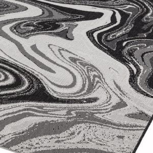 Covor negru modern outdoor model geometric Patio Black Marble 4 mm 160x230 cm PATI1602300019