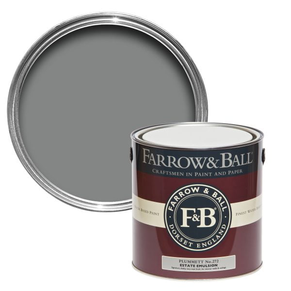 Vopsea ecologică gri satinată 40% luciu pentru interior Farrow & Ball Modern Eggshell Plummett No. 272 750 ml