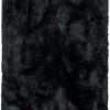 Covor pufos negru lucrat manual modern model uni Plush Black 75 mm 160x230 cm PLUS160230BLAC