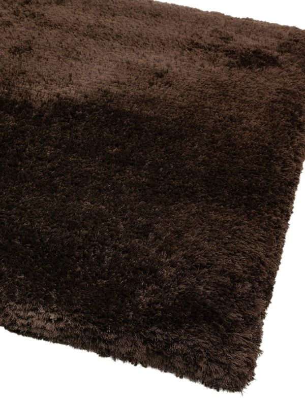 Covor pufos dark maro lucrat manual modern model uni Plush Dark Chocolate 75 mm 70x140 cm PLUS070140CHOC