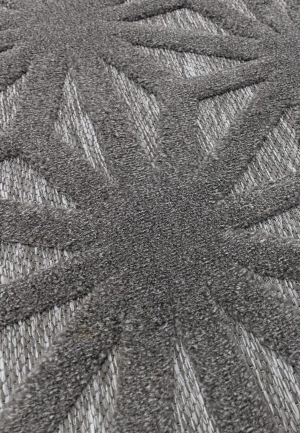 Covor pufos anthracite modern model geometric Salta Anthracite Star 2-11 mm 160x230 cm SALT160230SA01