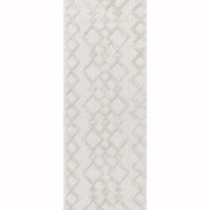 Covor pufos alb modern model geometric Salta White Links 2-11 mm 66x240 cm SALT066240SA05