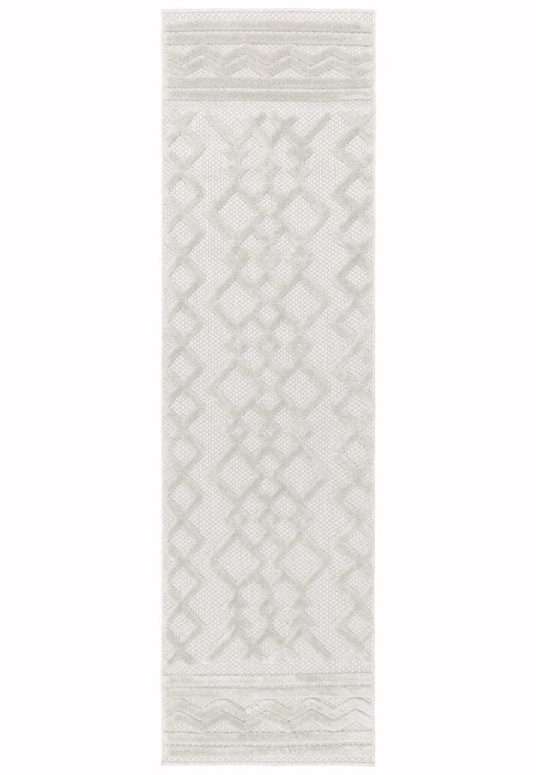 Covor pufos alb modern model geometric Salta White Links 2-11 mm 120x170 cm SALT120170SA05
