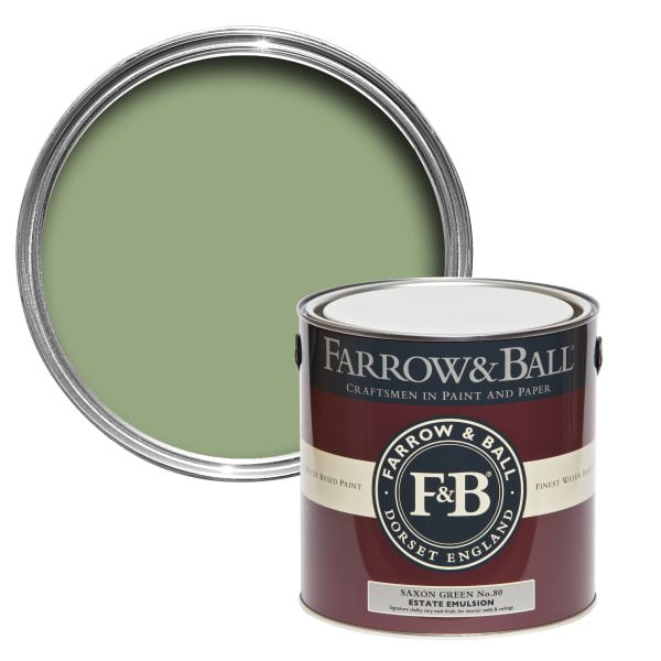 Vopsea ecologică verde satinată 40% luciu pentru interior Farrow & Ball Modern Eggshell Saxon Green No. 80 750 ml