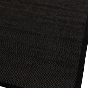 Covor negru din sisal bumbac modern outdoor model uni Sisal Black Black 4 mm 120x180 cm SISA120180BLAC