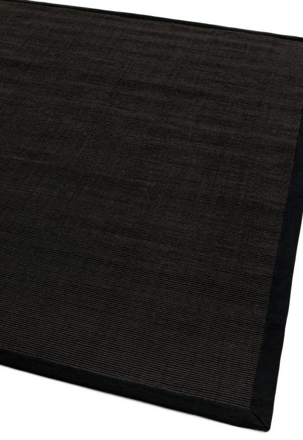 Covor negru din sisal bumbac modern outdoor model uni Sisal Black Black 4 mm 160x230 cm SISA160230BLAC