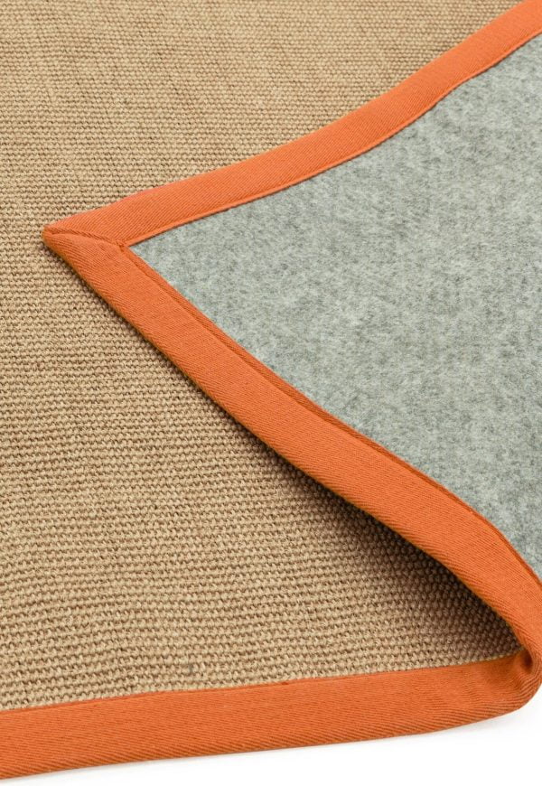 Covor orange din sisal bumbac modern outdoor model uni Sisal Linen Orange 4 mm 068x300 cm SISA068300ORAN