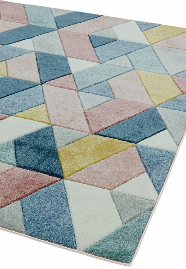 Covor pufos multicolor modern model geometric Sketch Rhombus Multi 13 mm 160x230 cm SKET1602300002