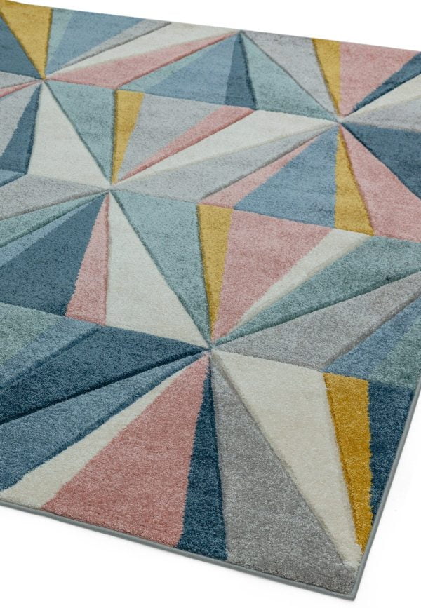 Covor pufos multicolor modern model geometric Sketch Diamond Multi 13 mm 160x230 cm SKET1602300004