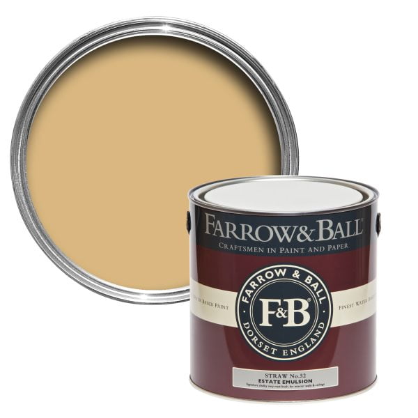 Vopsea ecologică galbenă satinată 40% luciu pentru interior Farrow & Ball Modern Eggshell Straw No. 52 750 ml