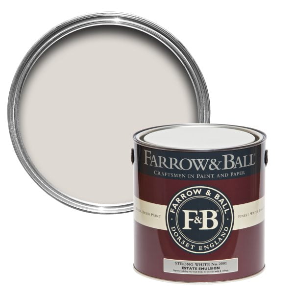 Vopsea ecologică albă satinată 40% luciu pentru interior Farrow & Ball Modern Eggshell Strong White No. 2001 750 ml