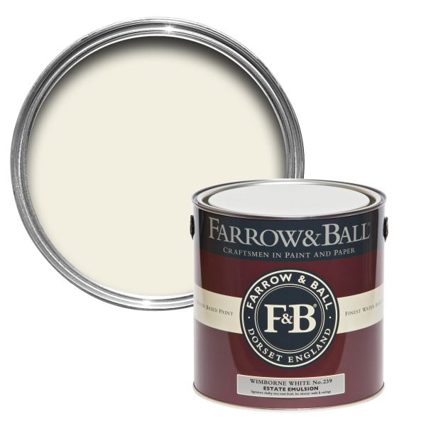 Vopsea ecologică albă satinată 40% luciu pentru interior Farrow & Ball Modern Eggshell Wimborne White No. 239 750 ml
