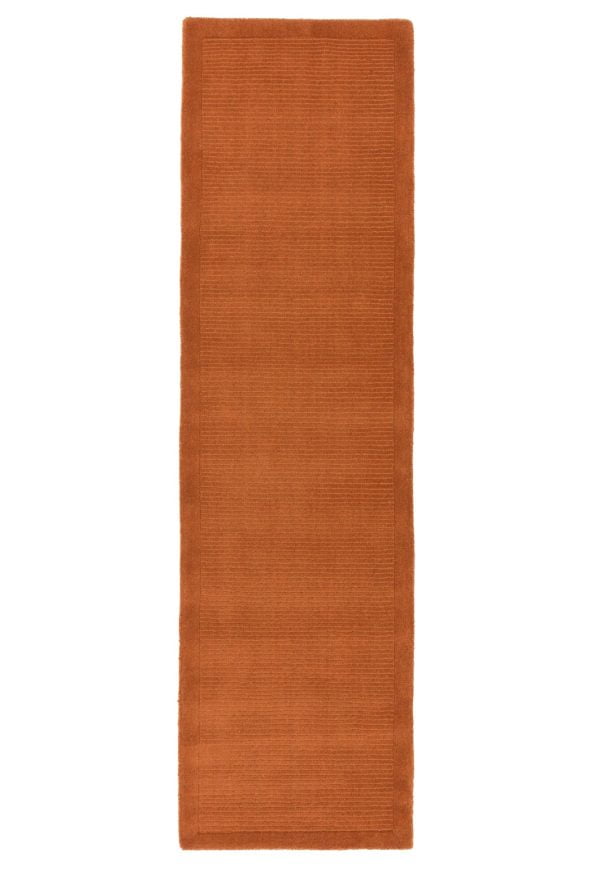 Covor pufos terracotta din lână lucrat manual modern model uni York Terracotta 9 mm 80x150 cm YORK080150TERR
